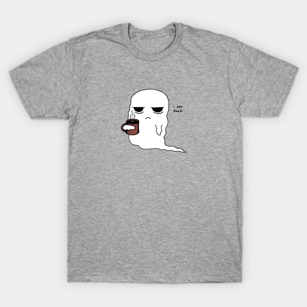 Grumpy Coffee Ghost T-Shirt by ArtByAsh